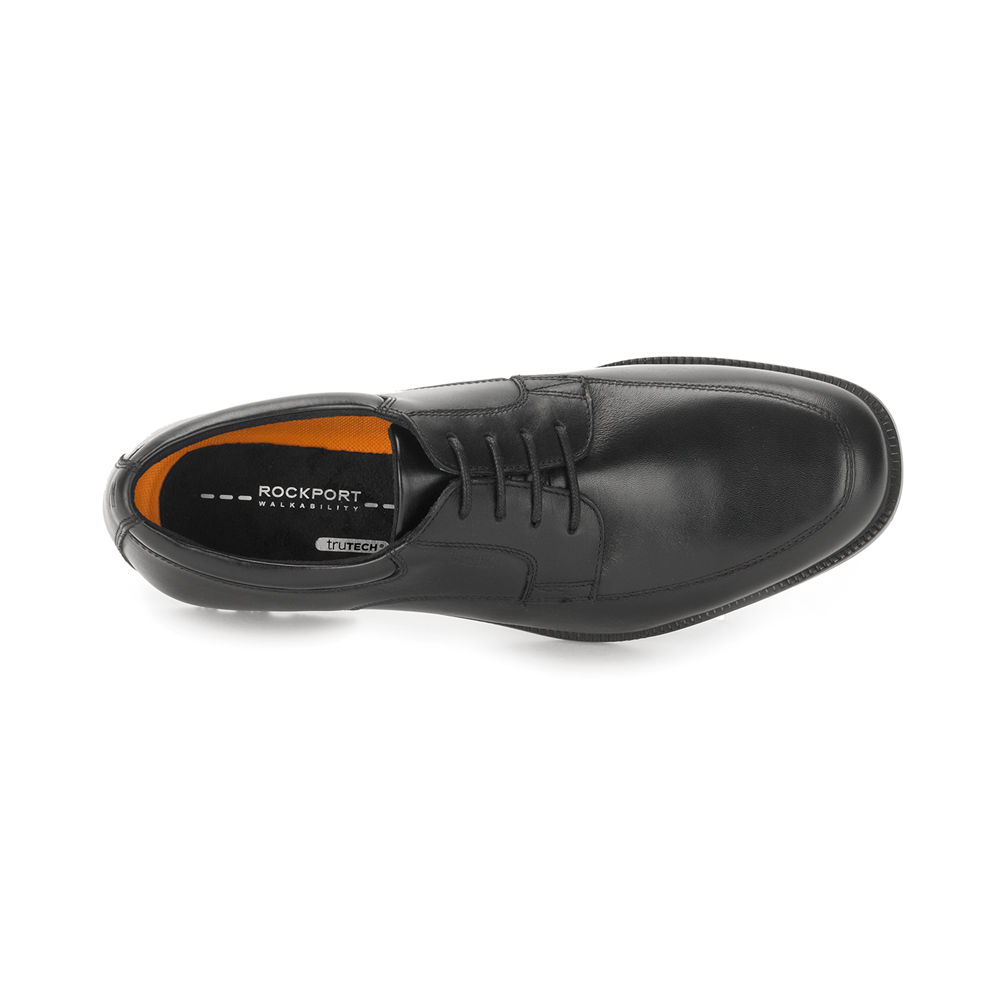 Sapatos Sociais Rockport Homem Pretas - Essential Details Waterproof Apron Toe - 14908TMQP